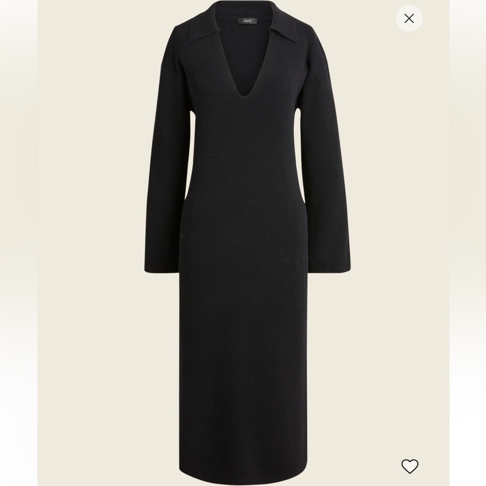 J. Crew Collared sweater-dress black size small